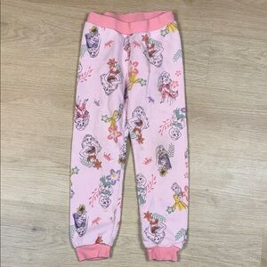 Disney Pink Princess Sweatpants Girl’s 6 Belle Rapunzel Jasmine Ariel Moana